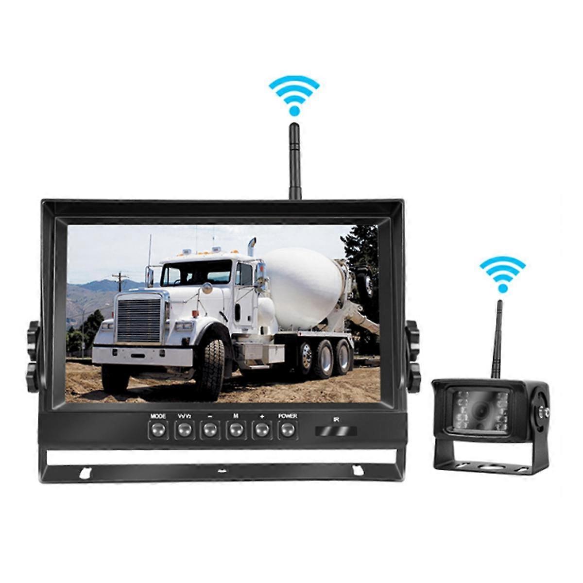 9 Inch AHD Digital Wireless Backup DVR Dash Cam Record Camera AHD Monitor Kit for Truck Trailer Bus