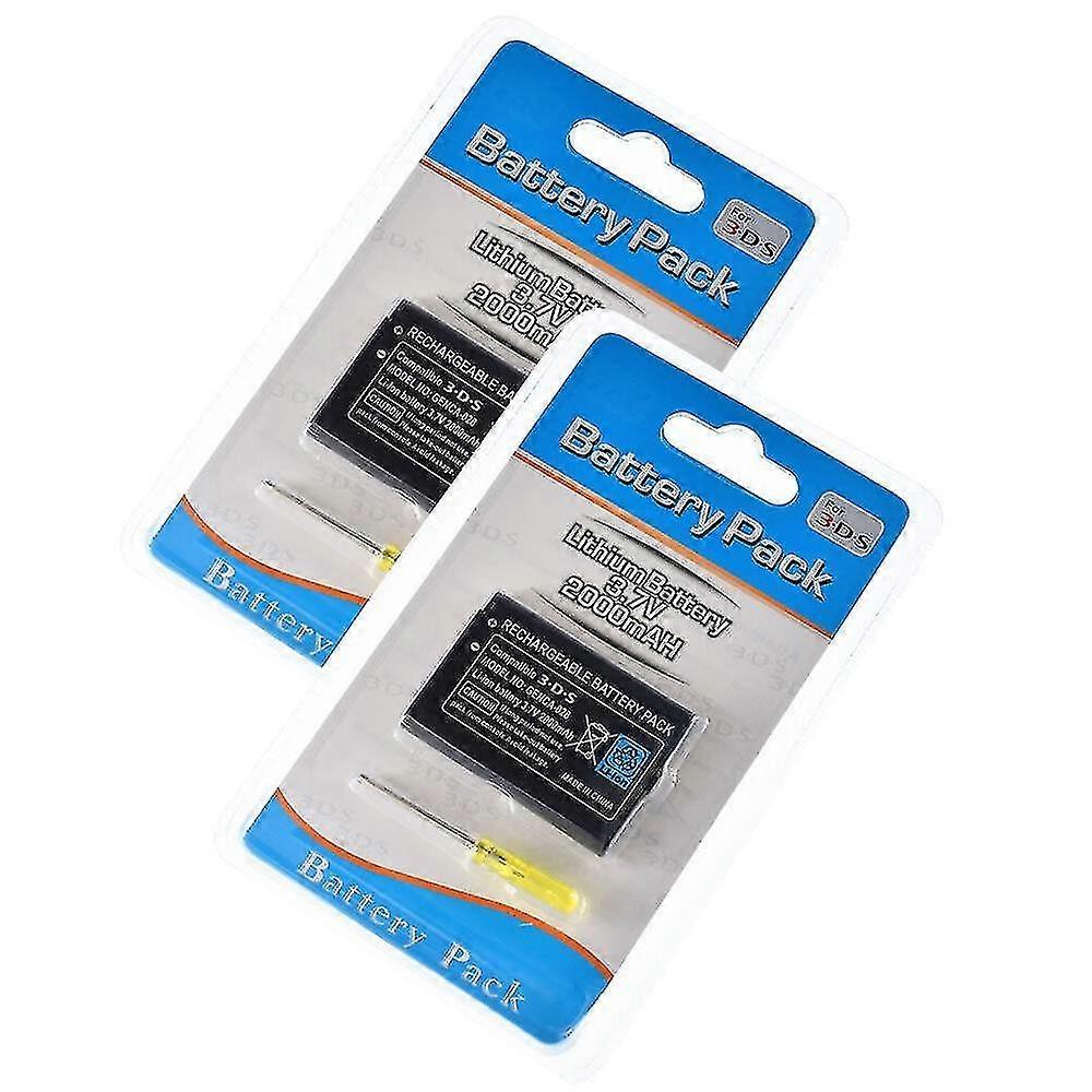 2pack New Battery Replacement suitable for with Nintendo 3DS 2DS CTR-003 001 2000mAh  + Tool