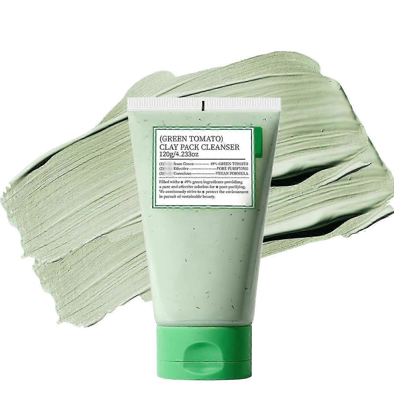 1-3pcs Green Tomato Clay Mask Cleanser, Purifying with 49% Green Tomato Extr 2024 NEW