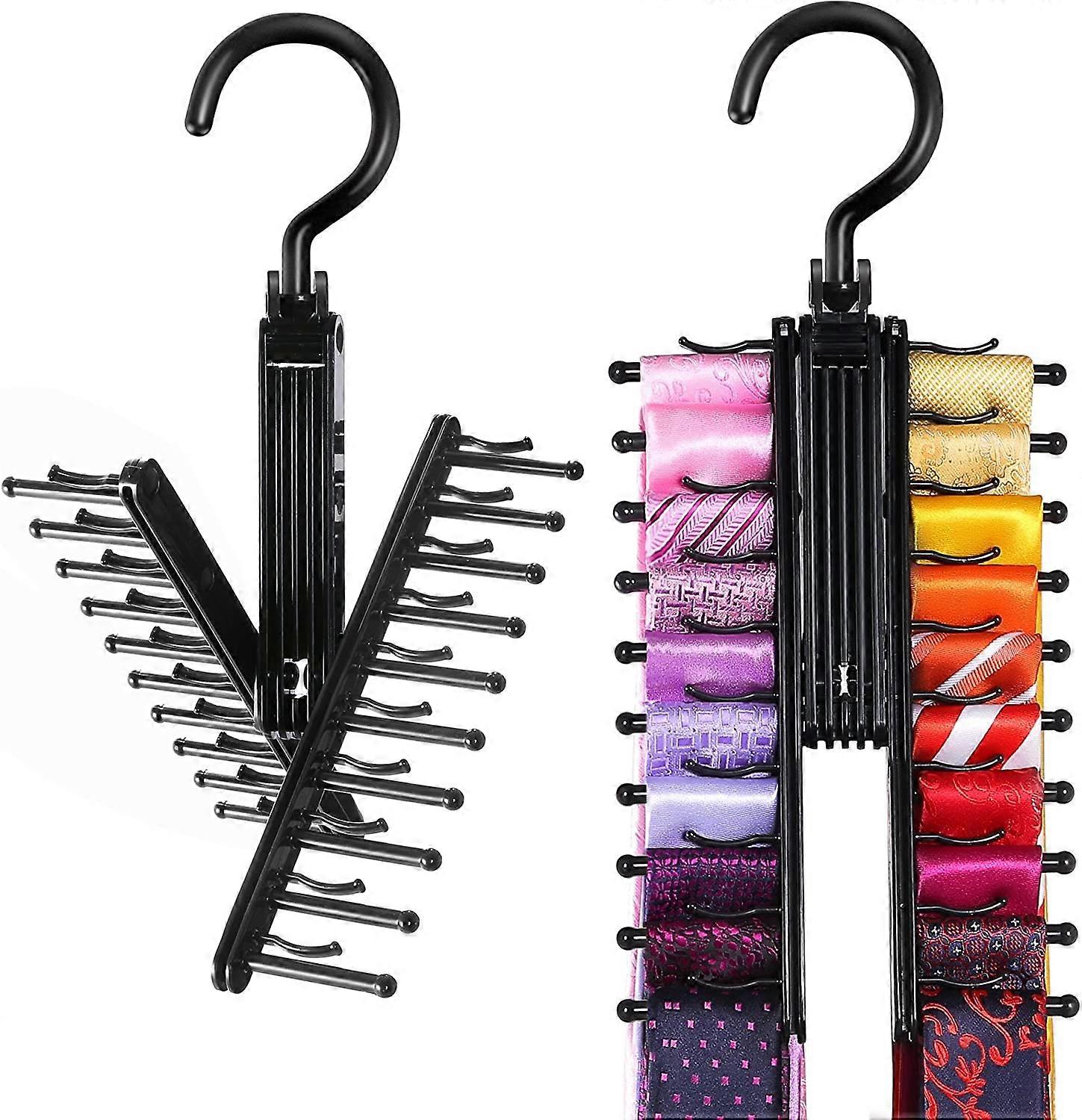 2 PCS See Everything Cross X 20 Tie Rack 360 Degree Swivel