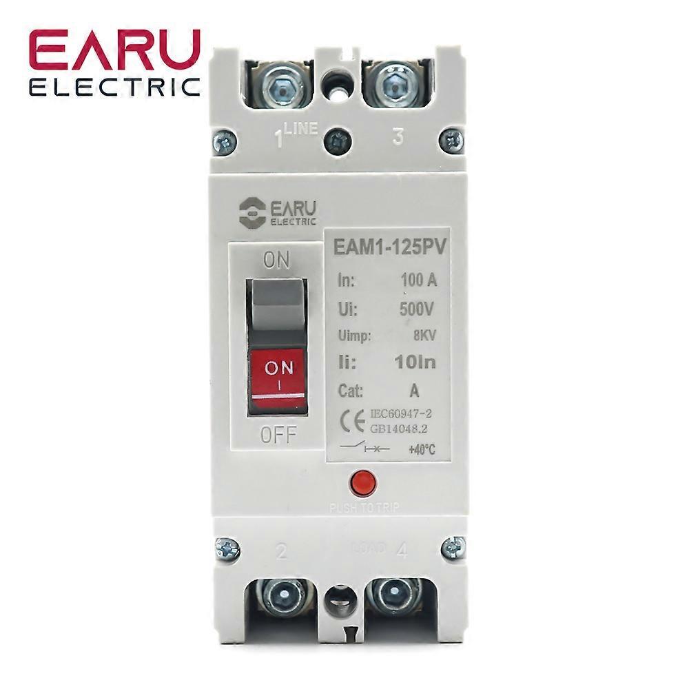 2P DC 500V DC Solar Molded Case Circuit Breaker MCCB Overload Protection Switch Protector for Solar Photovoltaic PV 100A 125A