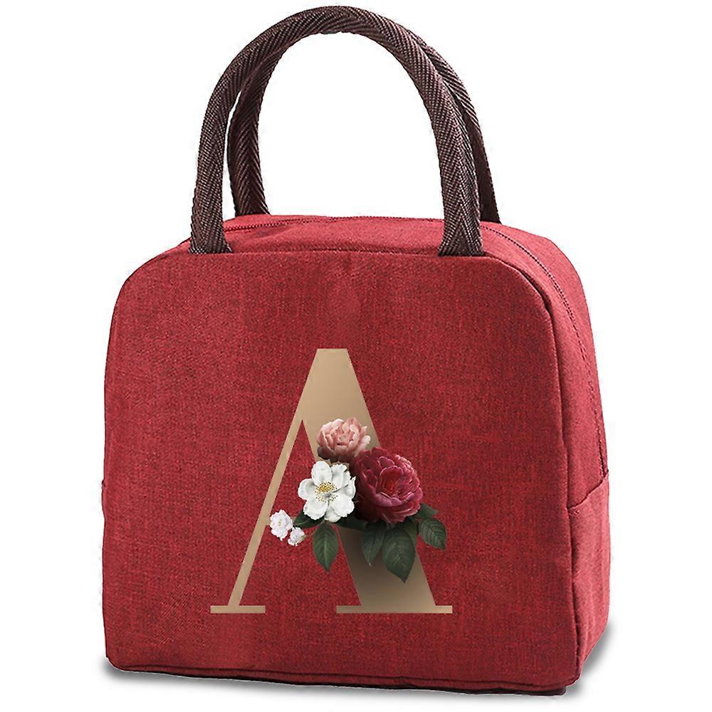 Lunch Bag Insulated Cold Picnic Carry Case Thermal Portable Lunch Box Bento Pouch Initials Print New Container Food Storage Bags