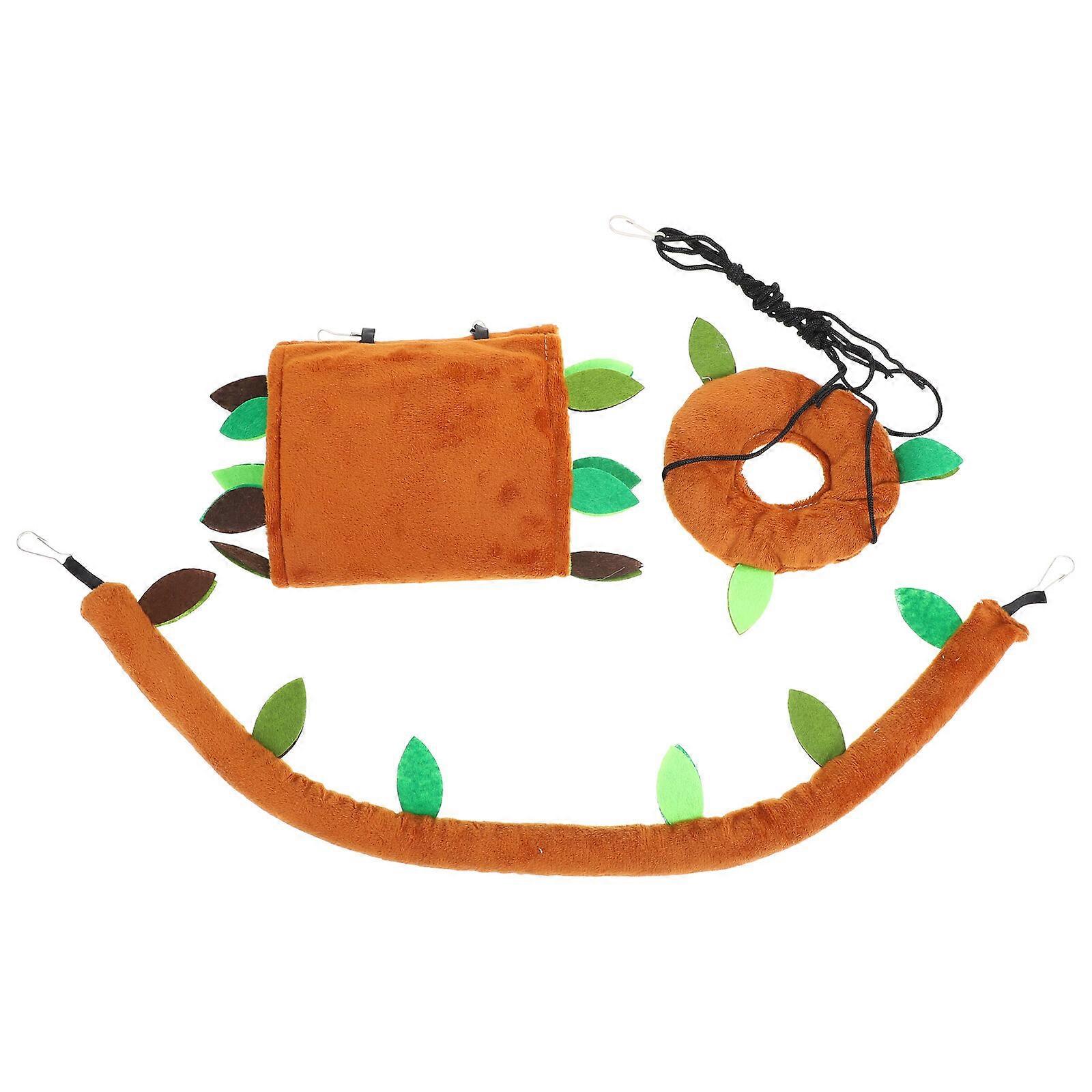 1 Set of Pet Hamster Cage Hanging Toy Plush Tunnel Comfortable Swing Ropeway Toy