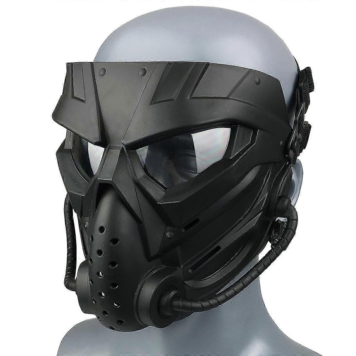 Mask Full Face Masks Tactical With Pc Lens Eyes Protectionblack,clearlens