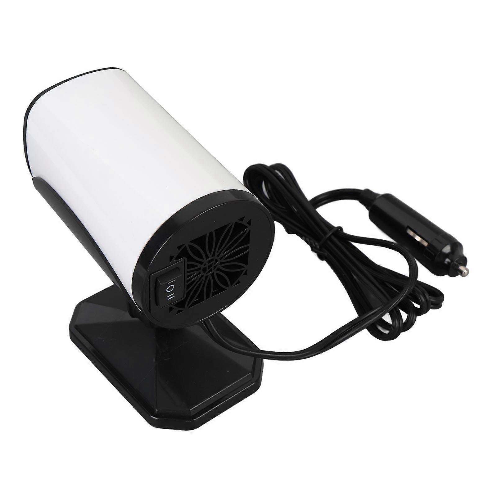 Car Heater 2 in 1 Cooling and Heating Compact Car Windshield Defroster Defogger 150W 12V White