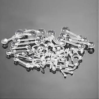 Clear Piercing Retainers Nose Tongue Nipple Belly Rings Eyebrow Lip Nose Studs Cartilage Tragus Earring Retainer Industrial Bar Plastic Piercing Jewelry G 601099517447000