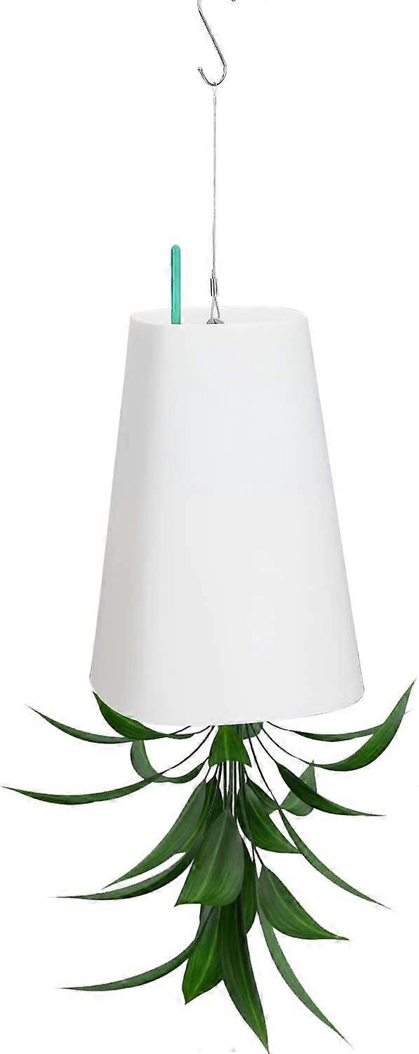 倒置花盆，天空花盆，天空悬挂浇水花盆，花园阳台家居储水装饰花盆（白色）