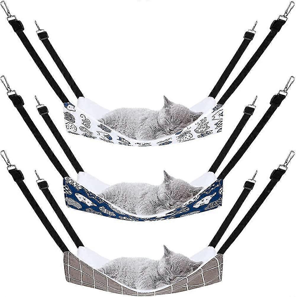 Cat Bed,3 Pack Reversible Cat Hanging Hammock With Adjustable Straps And Hooks