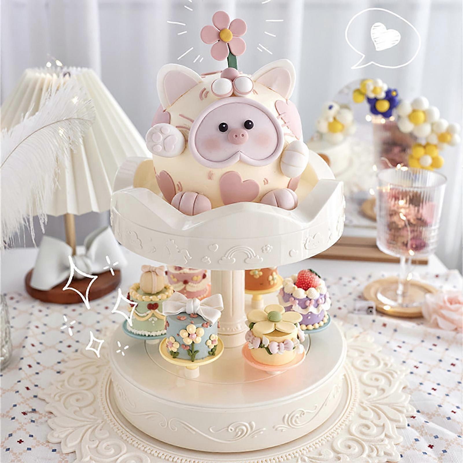 Présentoir À Gâteaux Rotatif 30 Cm-Présentoir À Gâteaux Avec Plateau En Verre-Présentoir À
