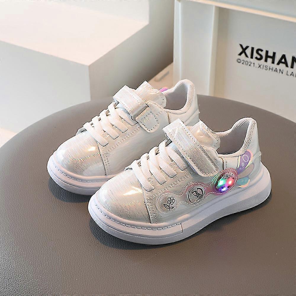 Mesh boty protiskluzové měkké podrážky batolecí boty nový styl móda LED boty dětské boty dívky ležérní boty kreslené dívky vzor