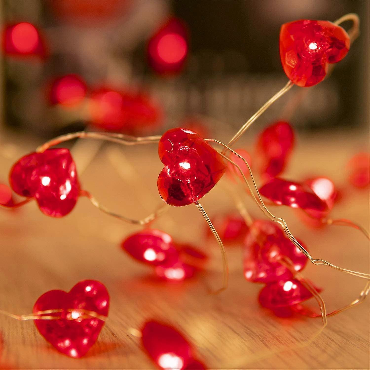 Valentines Day Decor String Lights Red Love