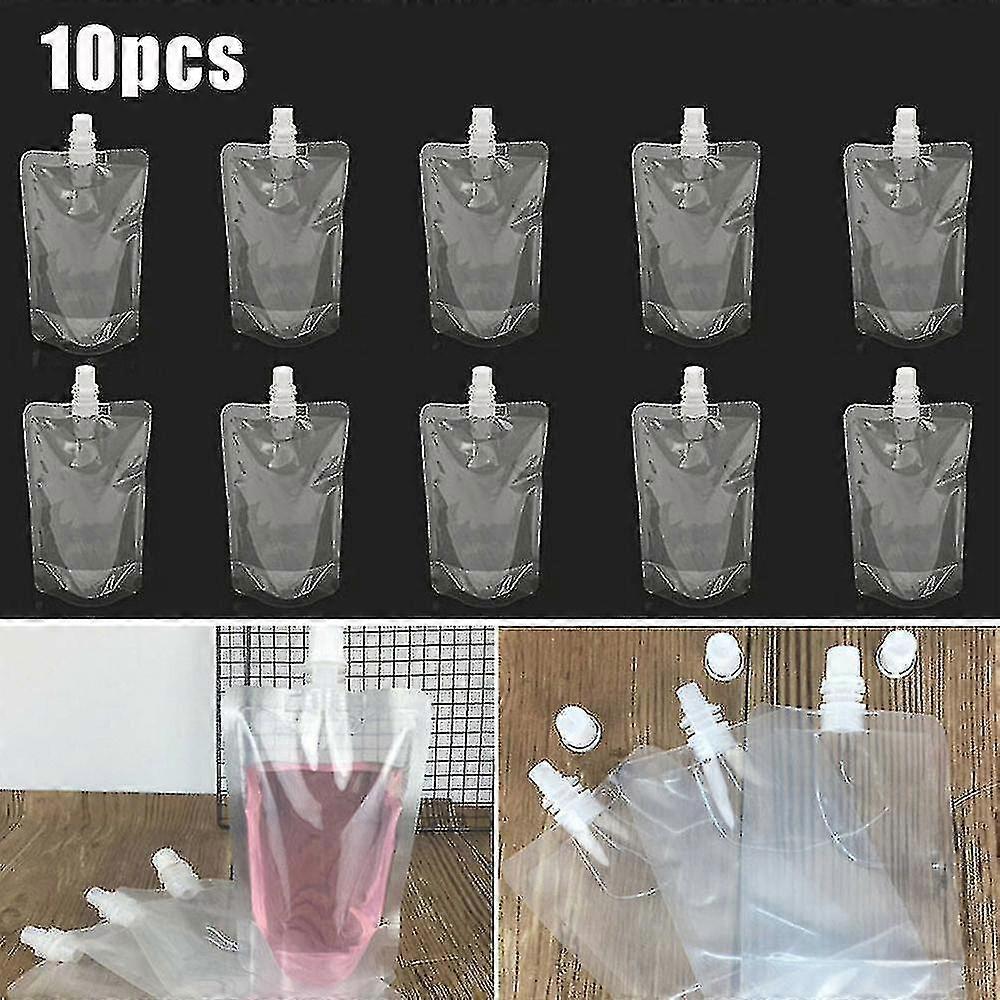 500ml Stand Up Clear Plastic Bag Pouch Travel Drink Beverage Juice Pouch