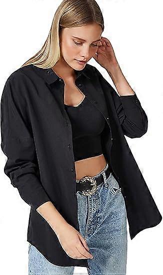 Camisas de gran tamao con botones para mujer