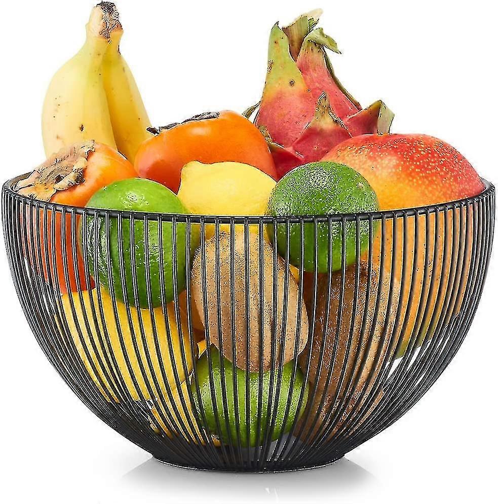 Fruit Basket, Metal, Black, Ca. 25 X 14 Cm