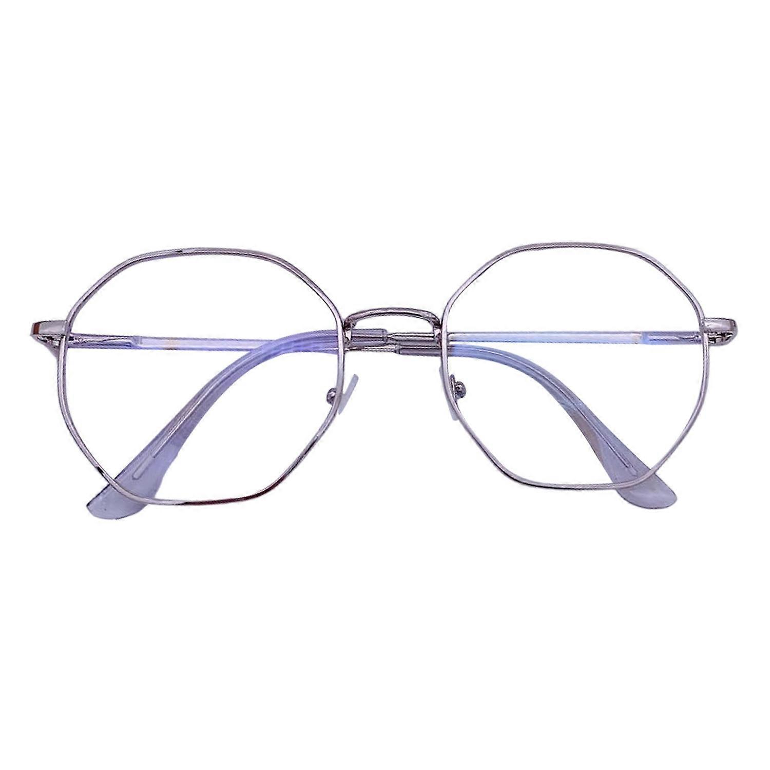 Blue Light Blocking Glasses Unisex Octagon Frame Clear View Strong Hinge Eye Protection Clear