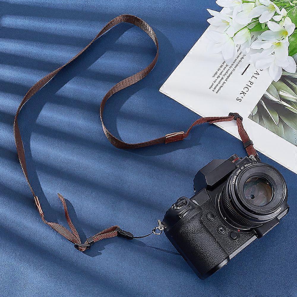 Polyester Camera Neck Straps Camera Tether with Plastic Finding Saddle Brown 134.2x2x0.1cm