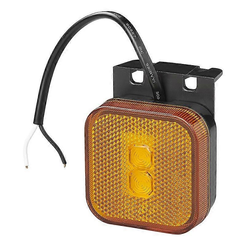 Side Marker Light 12/24V Amber 65 x 65mm LED with Holder