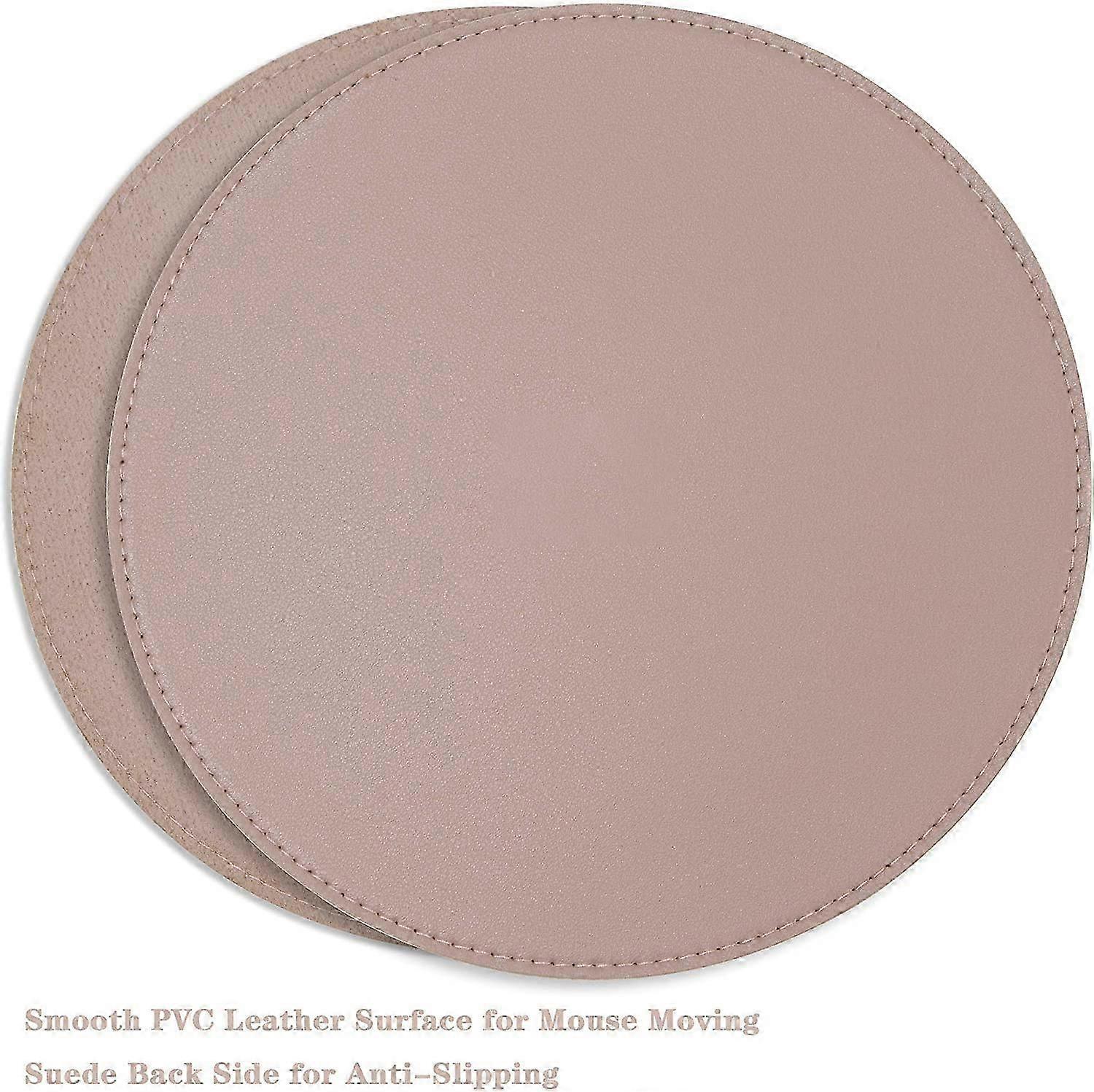 Mouse Pads, Ultra Thin Waterproof PU Leather Mouse Pad,Stitched Edges,Works for Computers, Laptop,All Types of Mouse pad, Office/Home(8.66in Pink)