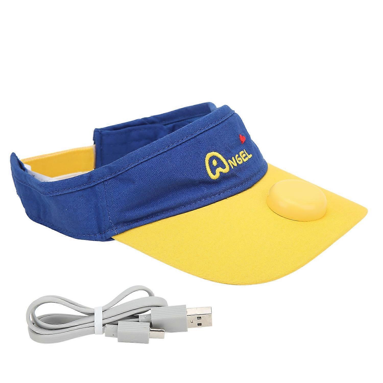 Fan Hat for 6 to 12 Year Old Kids with Bladeless Fan Sun Protection Adjust Size 3 Level Hat USB Char