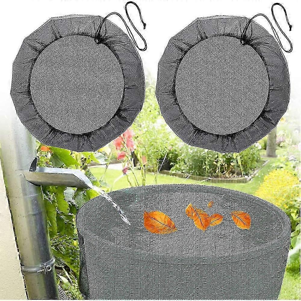 2 Pcs Net For Rain Barrel, 95 Cm Rain Barrel Cover With Drawstring, Adjustable Protection Net, Protection Against Leaves, Mosquitoes HYZ