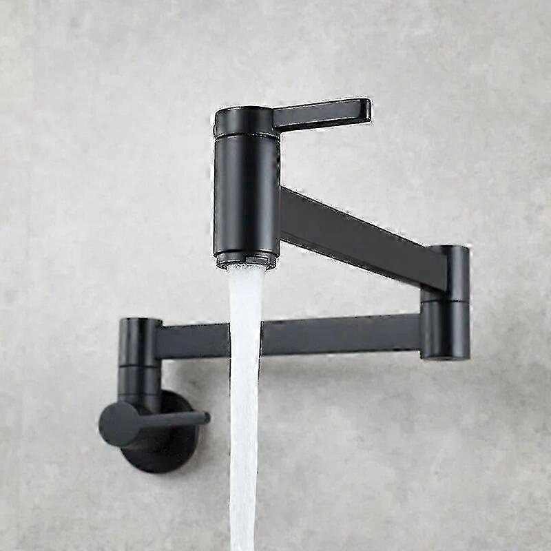 Haute qualitéRobinet de remplissage de casserole Robinet de cuisine pliable mural Robinet d’évier monotrou froid unique Robinet Rotation du bec pliant en laiton doré brossé