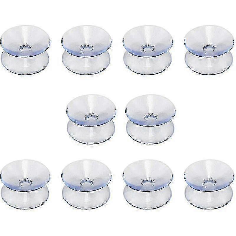Double-sided Suction Cups Compatible With Glass Table Tops, 10 Pack Hookless Suction Cups For Multifunctional Double-sided Non-slip Glass Mirror(20mm)