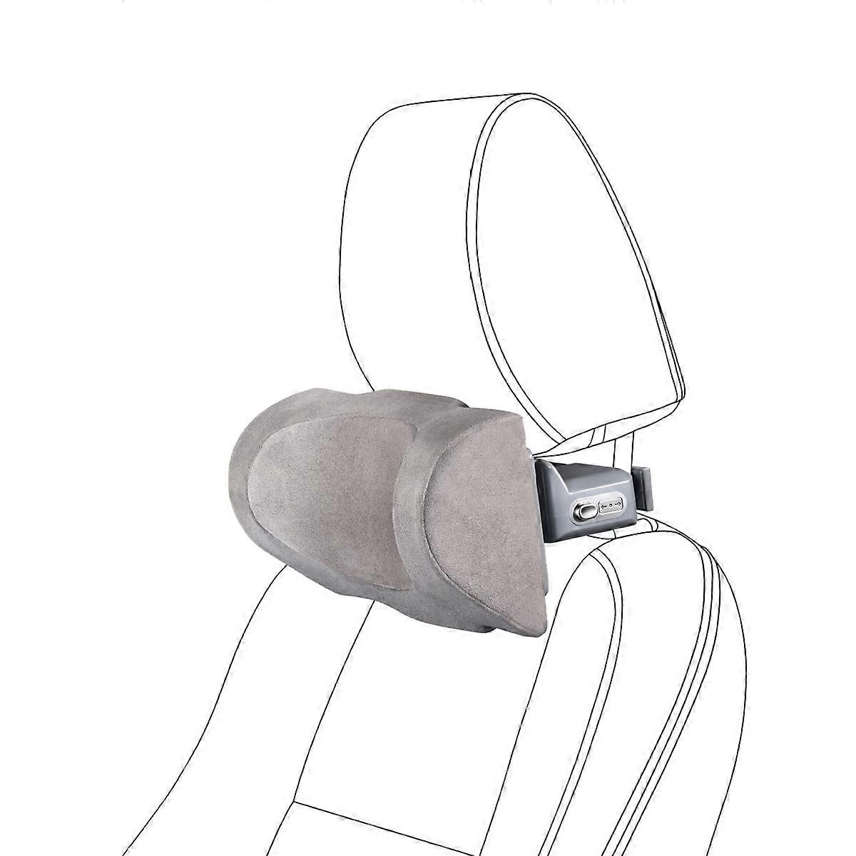 Position Adjustable Car Seat Neck Support Pillow Memory Foam Headrest Cushion-Grey