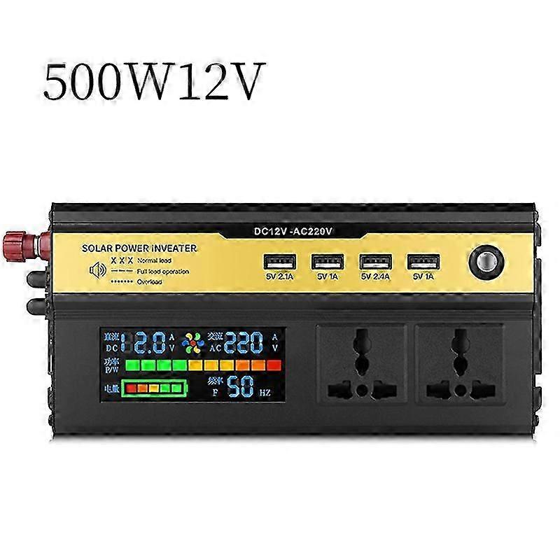 Power Inverter 500W 1200W 1600W 2200W DC 12V To AC 220V Transformer with USB Universal Socket Charge LED Display Car Inverter