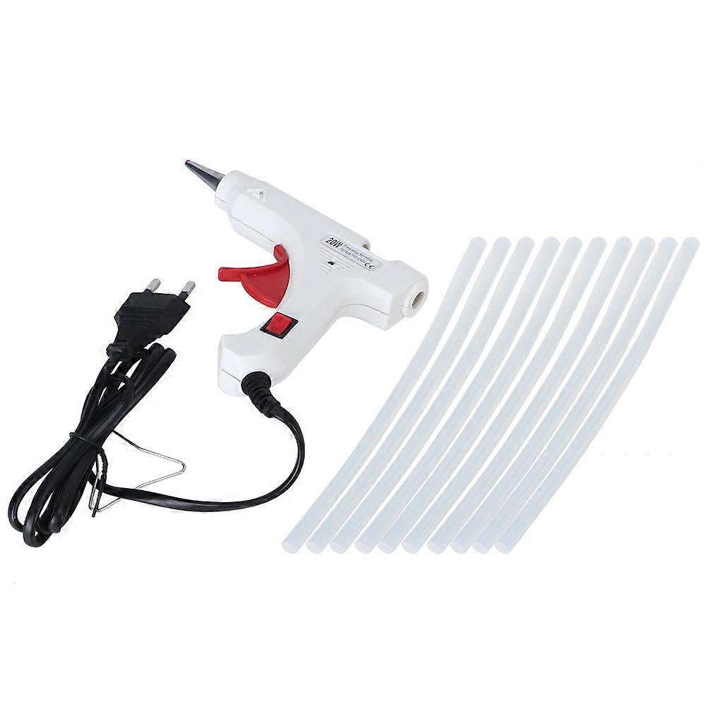 20W Electric Heating Melt Glue Gun for DIY Projects, Includes 10 Glue Sticks, Dual Voltage 110-240V Craft Tool