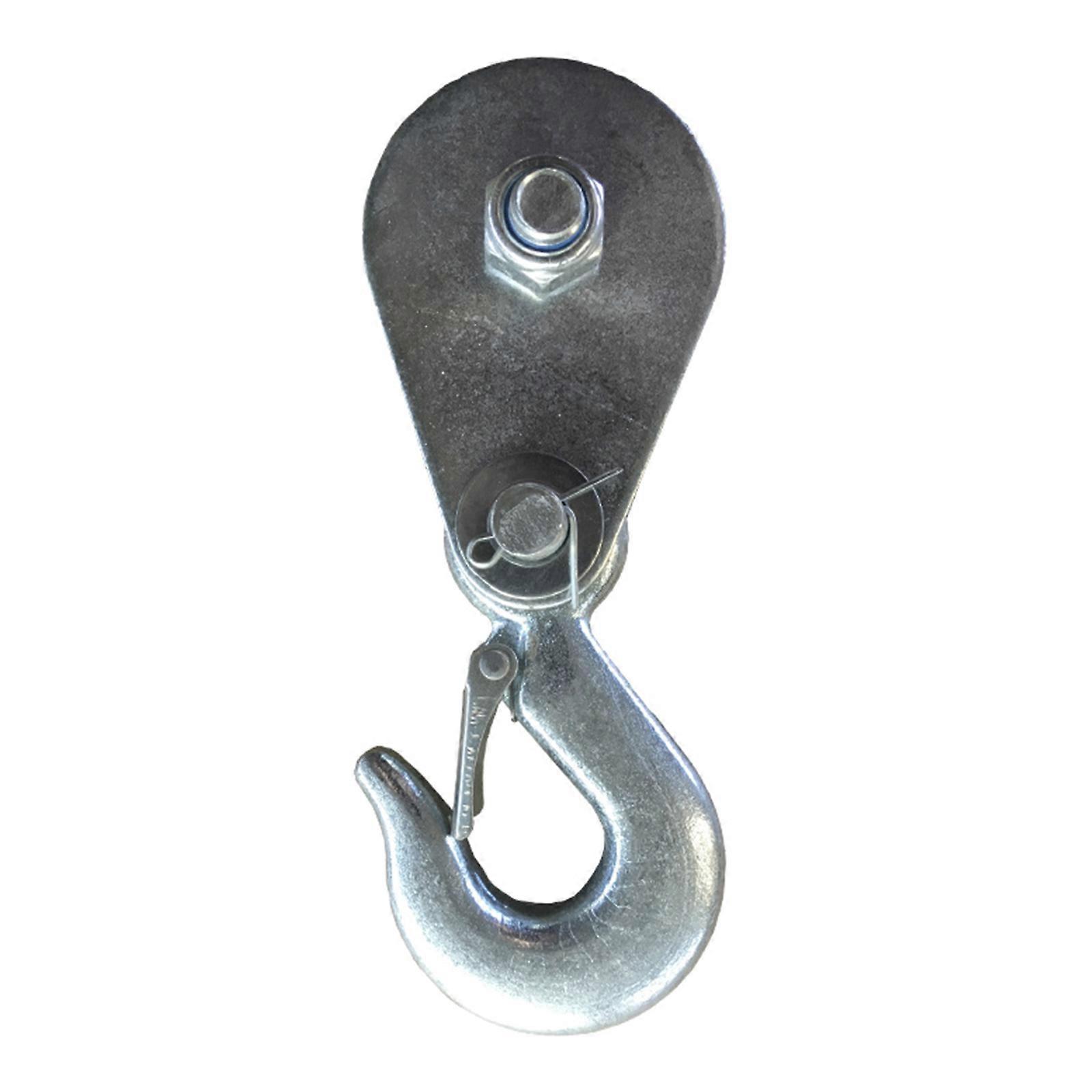 Hoist Block Wire Rope Lifting Pulley Block Towing Wheel with Hook for Winch - Silver for 800KG/1000KG