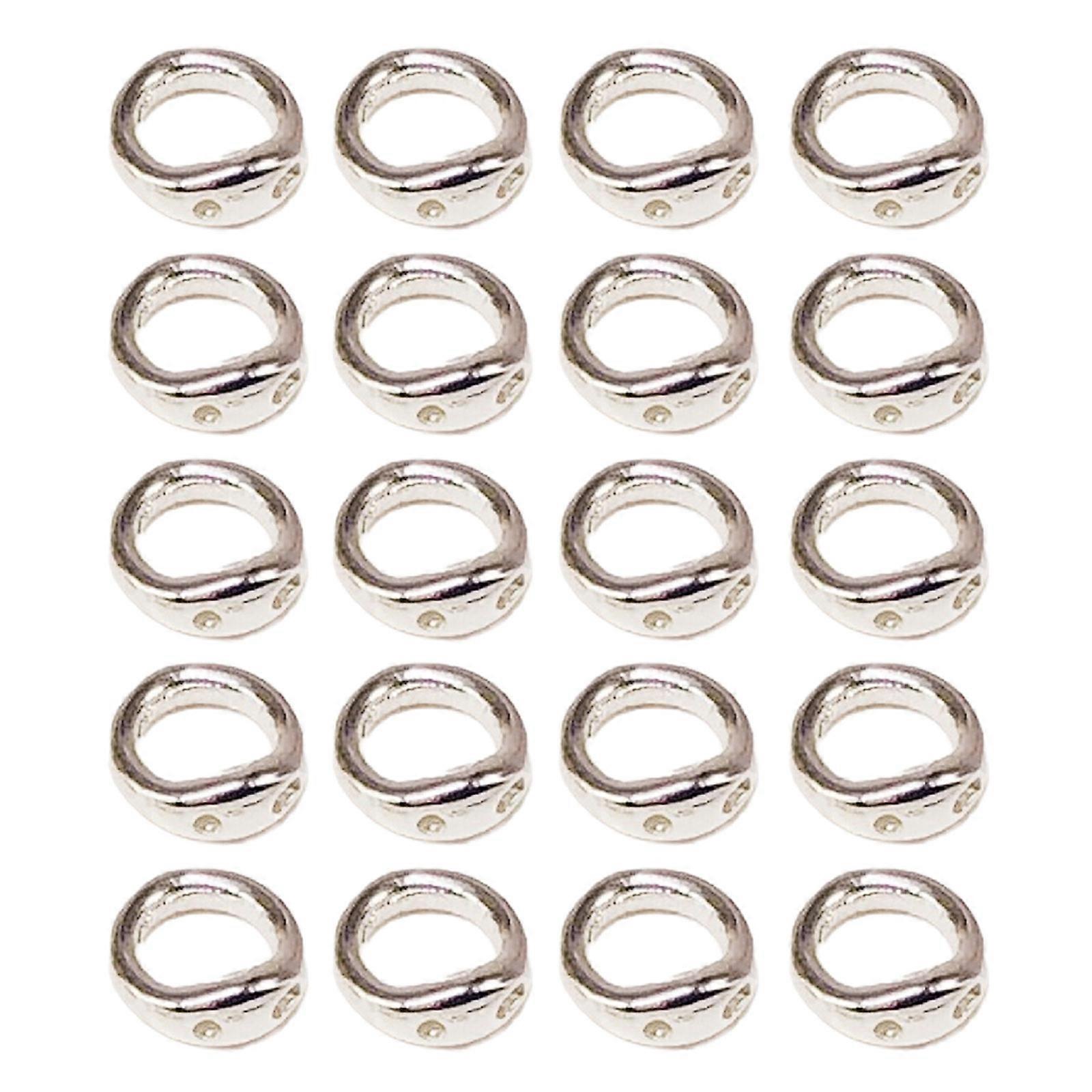 Stylish Double Hole Connector Rings Flexible Use Double Hole Connectors Handy End Beads Tips for Beading Accessories Silver