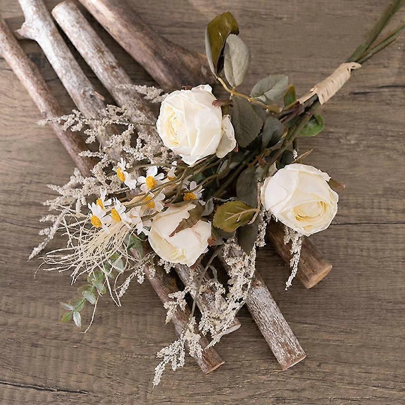 1 Buchet Mătase Trandafir Buchet Mireasă Ținând Floare Falsă Flori Artificiale