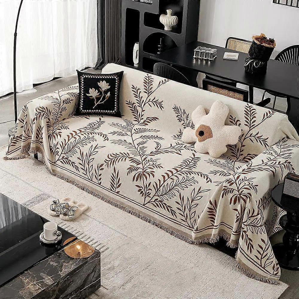 1pcs Willow Leaf Patterned Sofa Towel Four Season Universal Chenille Leather Chair Seat Covers Armrest Combination Covers