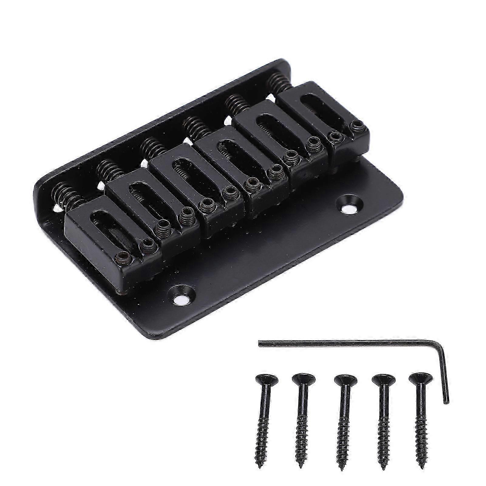 Guitar Bridge 6 String Top Loading Design Adjustable Electric Instrument Replacement PartsBlack for M00878
