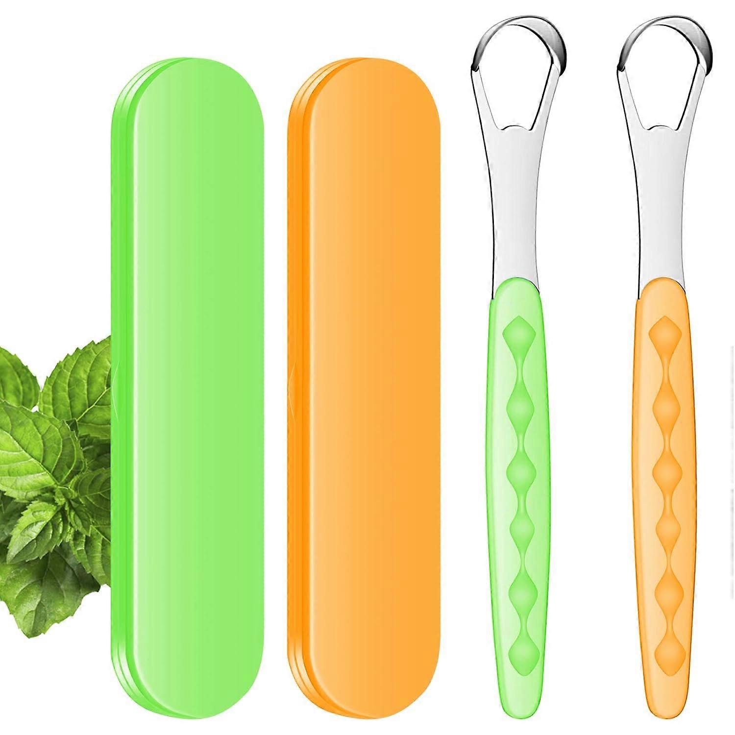 Portable Tongue Scraper Set, Stainless Steel For Daily Use, Solid Design With Smooth Edges, Easy To Clean, User Friendly, For Home Or On The Go