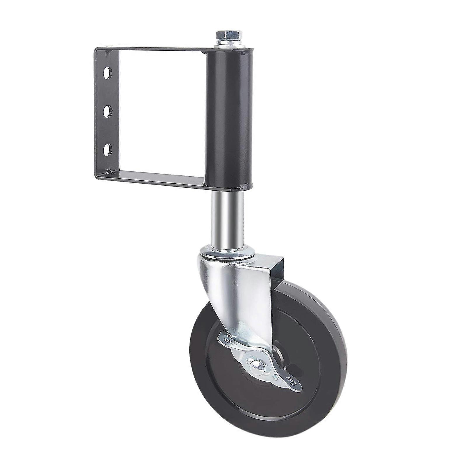 Spring-Loaded Gate Caster Universal Mount, Hard Rubber Gate Wheel , 220/250-lb