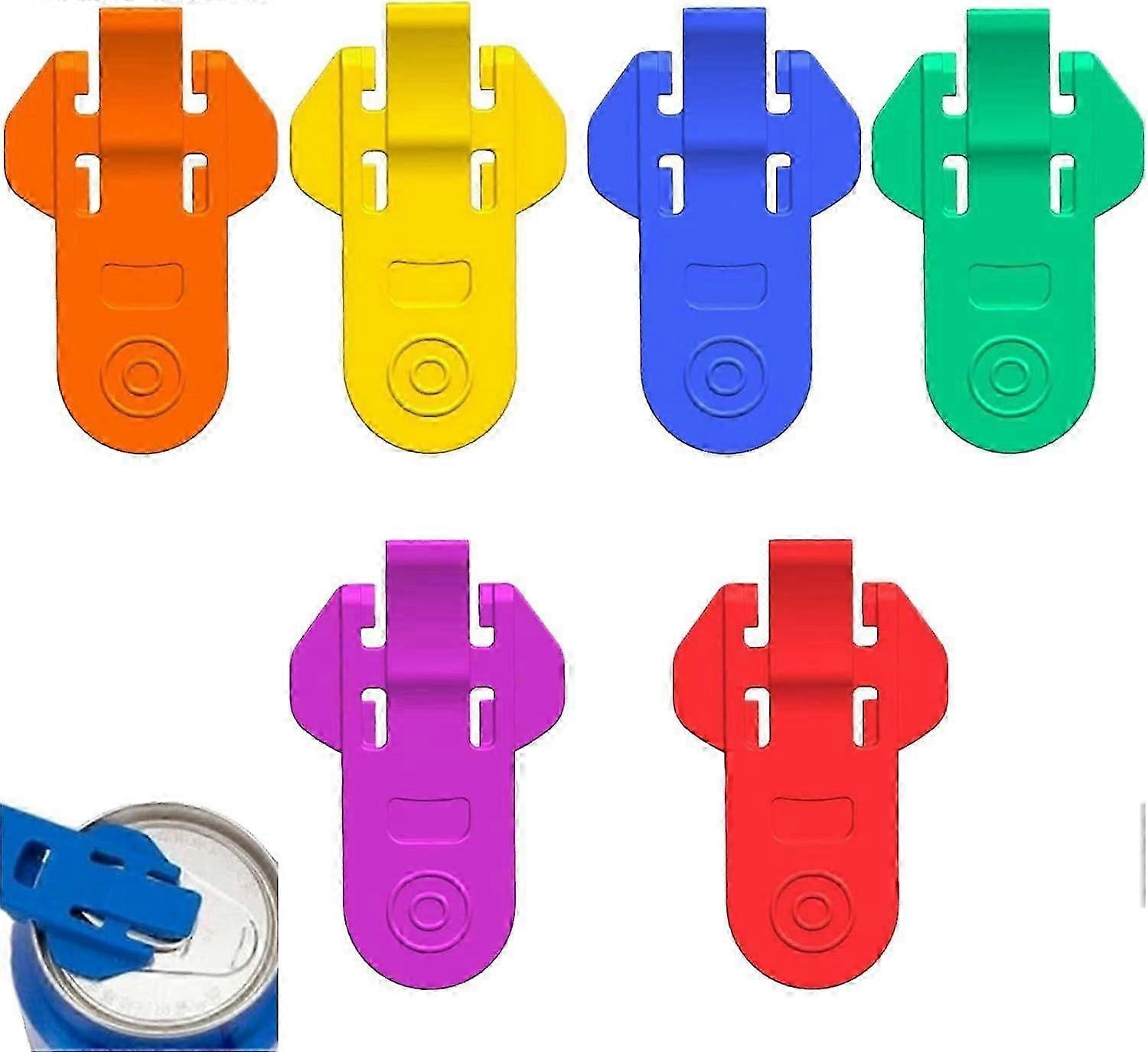 6 PCS Ring Pull Can Opener Aid Can Lids for Fizzy Drinks Colored Soda Beer Can Opener Easy Can Opener Beverage Can Top Ring