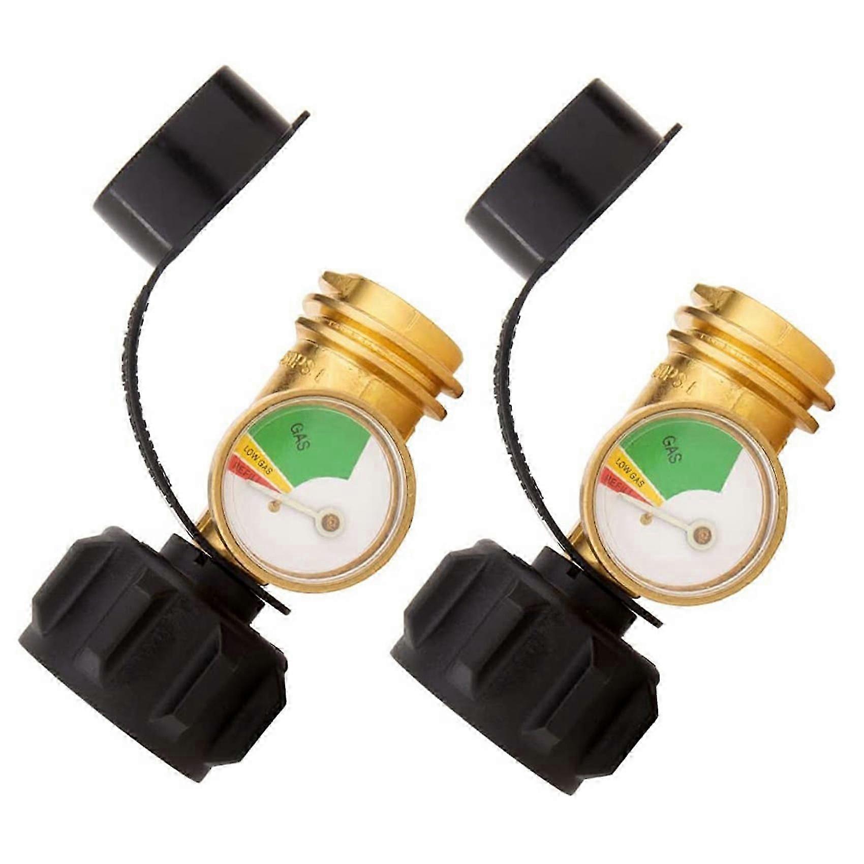 2 Pcs RV Propane Tank Gauge Level Indicator Gas Pressure Meter with Type 1 ConnectionUpgraded Propane Leak Detector