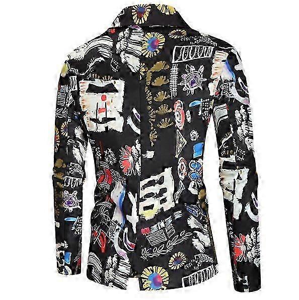 Herrenmode Slim Fit Casual Print One Button Suit Jacke Blazer