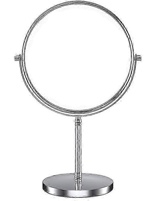 Makeup Vanity Mirror With Lights - Adjustable Brightness, Touch Screen, 10x Magnification, Silver Finish