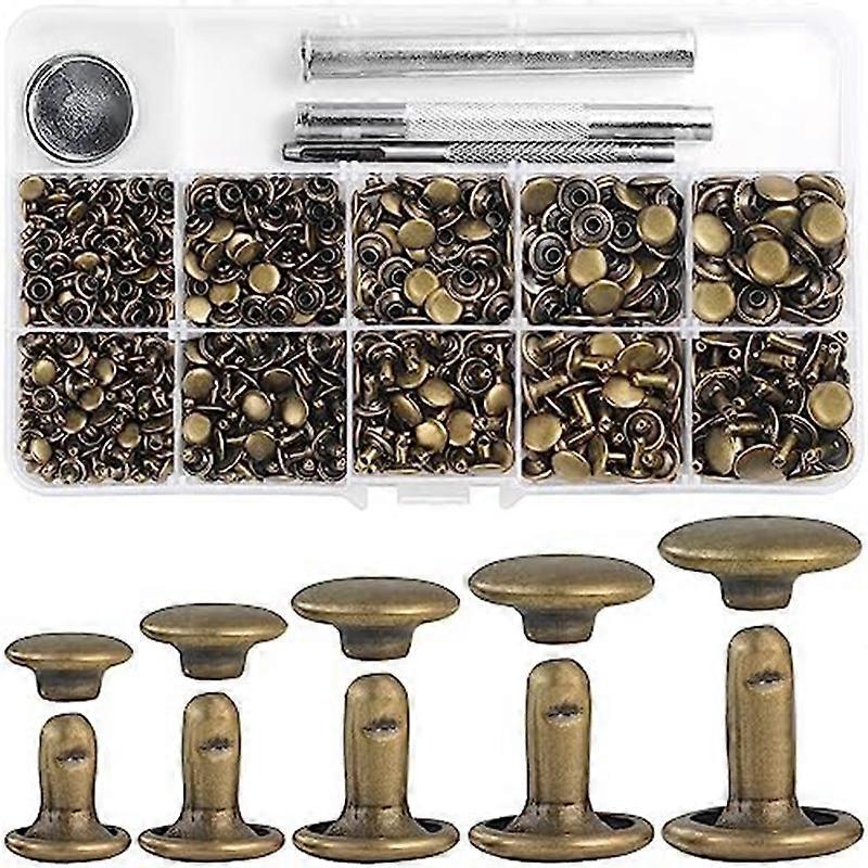 340 Sets Leather Rivet Kit Rivets Leather Double Hat Rivets Apparel Fabric for Repairing Clothes Sho