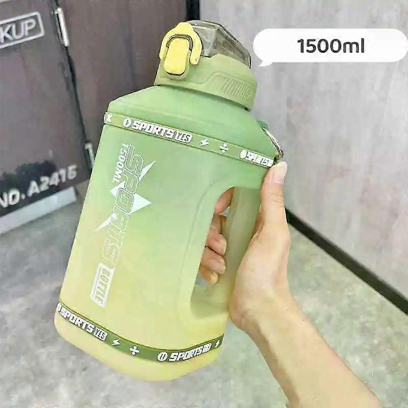1.5L/2L/2.3L Sports Water Bottle Silicone Straw Cup Large Capacity With Scale Portable Bucket Bottle Gradient Kettle