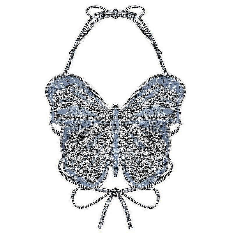 Butterfly Jeans Crop Top