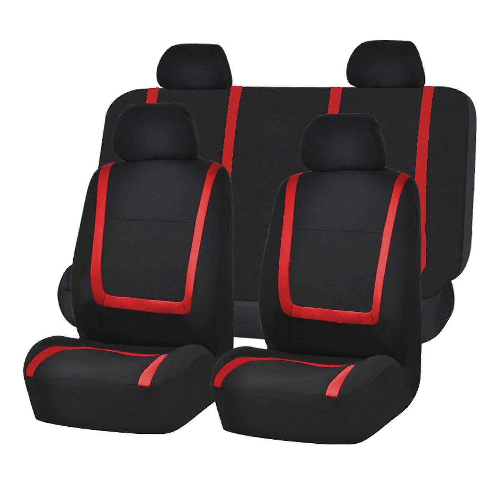 Lot de 4/9 housses de siège de voiture en tissu noir, ensemble complet pour voiture, convient aux véhicules de camion, respirant et doux pour coussin de siège
