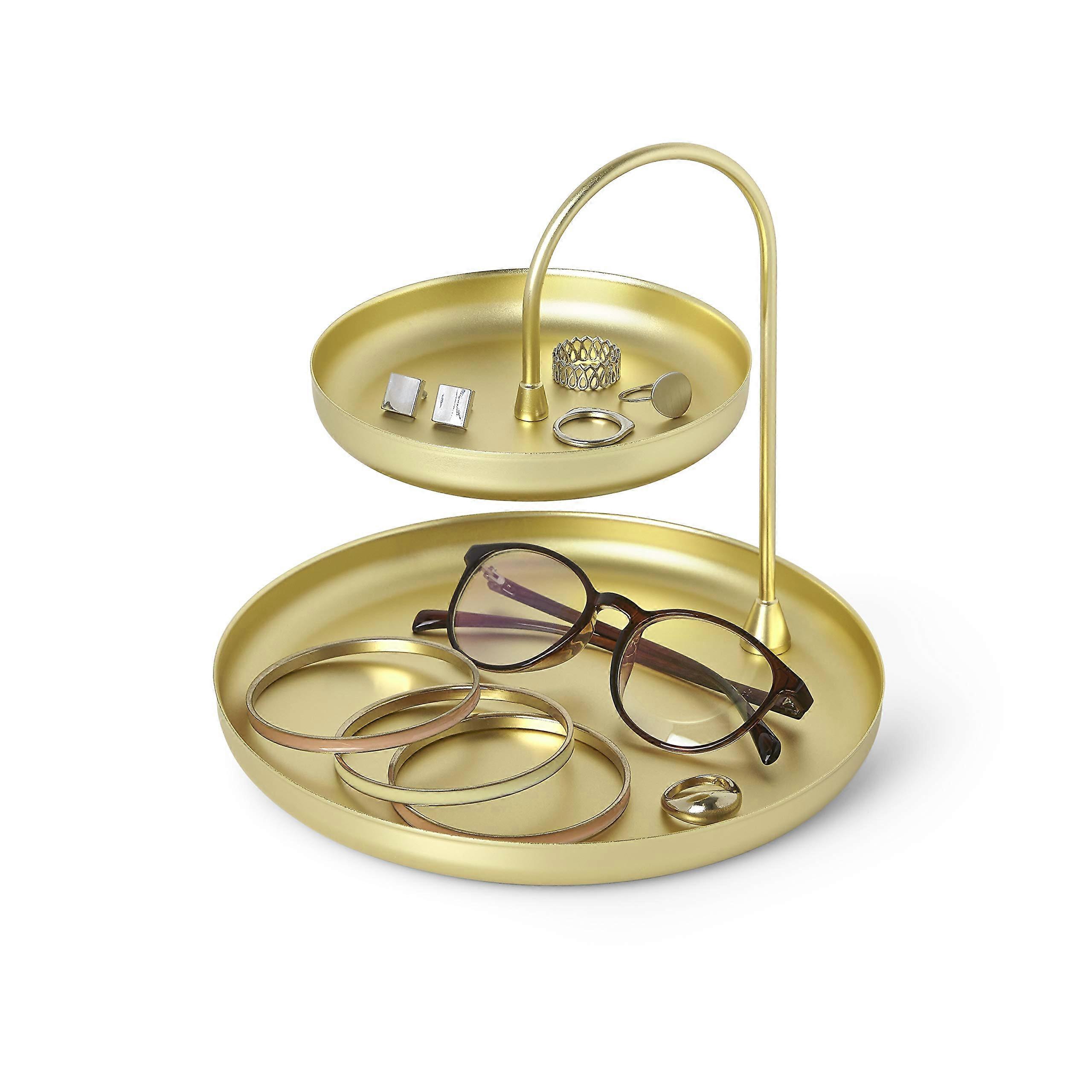 Jewelry Tray for Storage with Matte Brass Finish Large Size