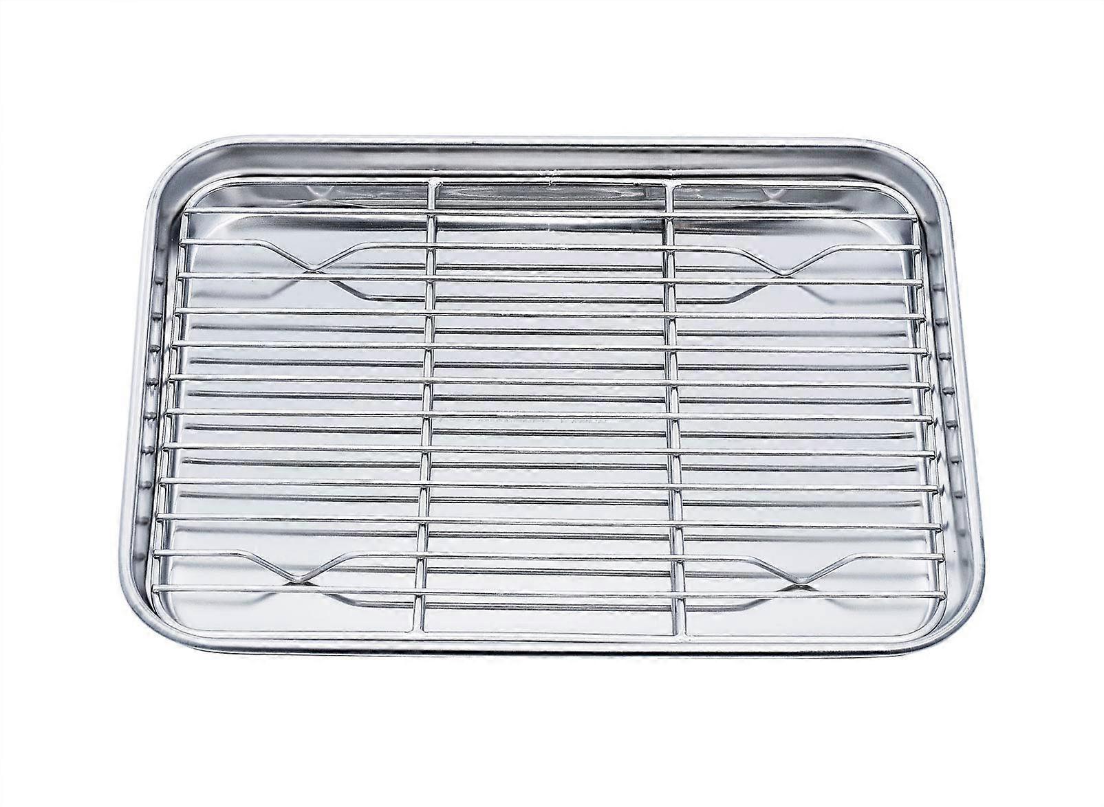 Stainless Steel Toaster Oven Tray 12x10 Inch for Baking Cooking Compact Non-Toxic Rustproof Dishwasher Safe