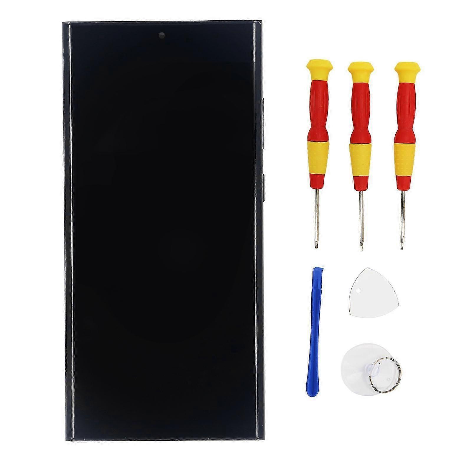 Screen Replacement Touch Display Digitizer Assembly with Frame For S23 Ultra Version S918B International Version with Frame Tools Black