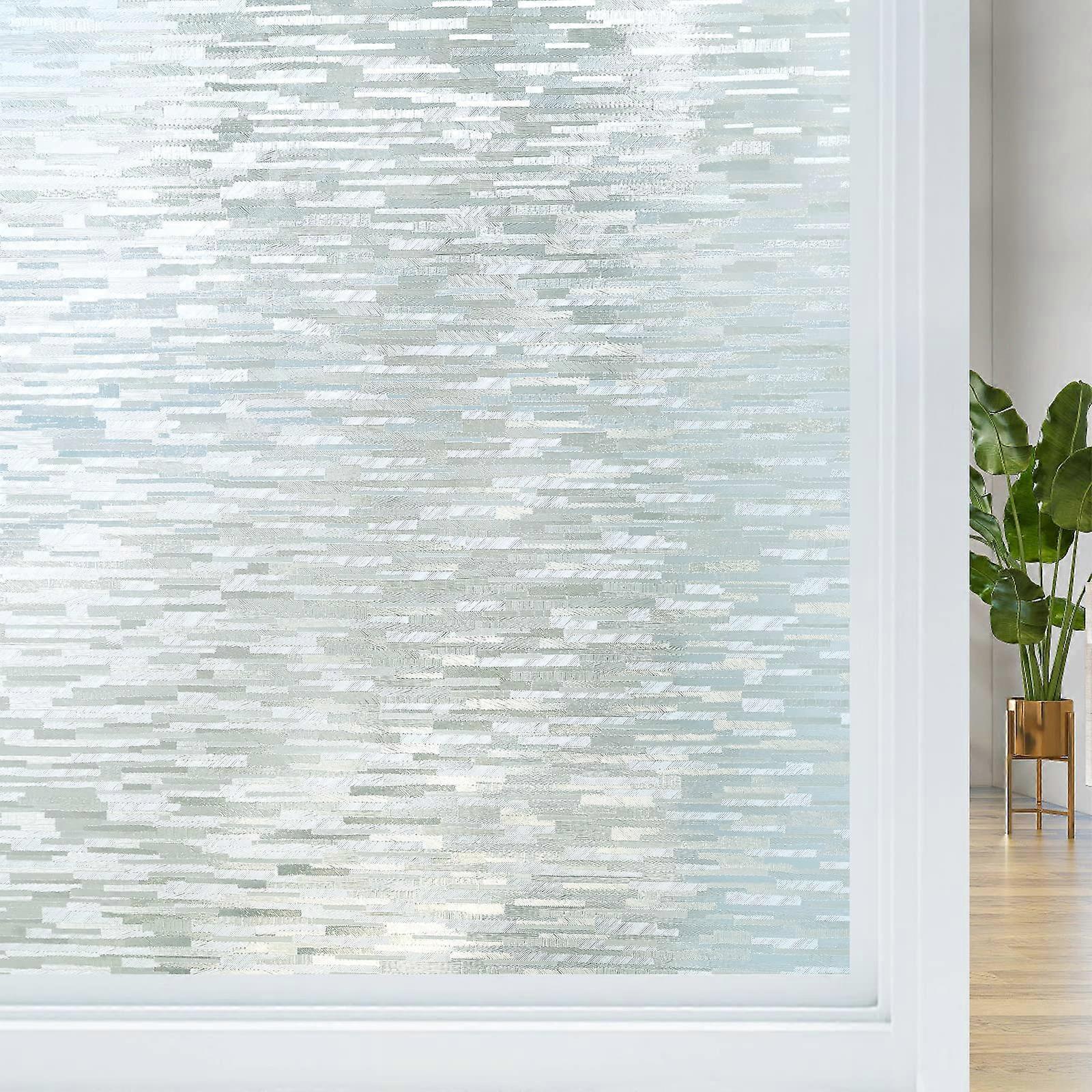 Frosted Glass Static Cling Window Privacy Film Sun Heat Blocking Frosting Opaque Removable Non Adhesive for Home Door 17.5' x 157.4'