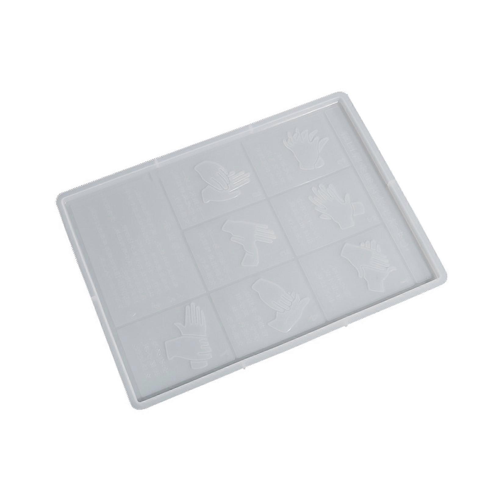 Seven-step Hand Washing Method Chinese and English Version Silicone Mold Table Top Ornament Molds with Stand Mold Craft
