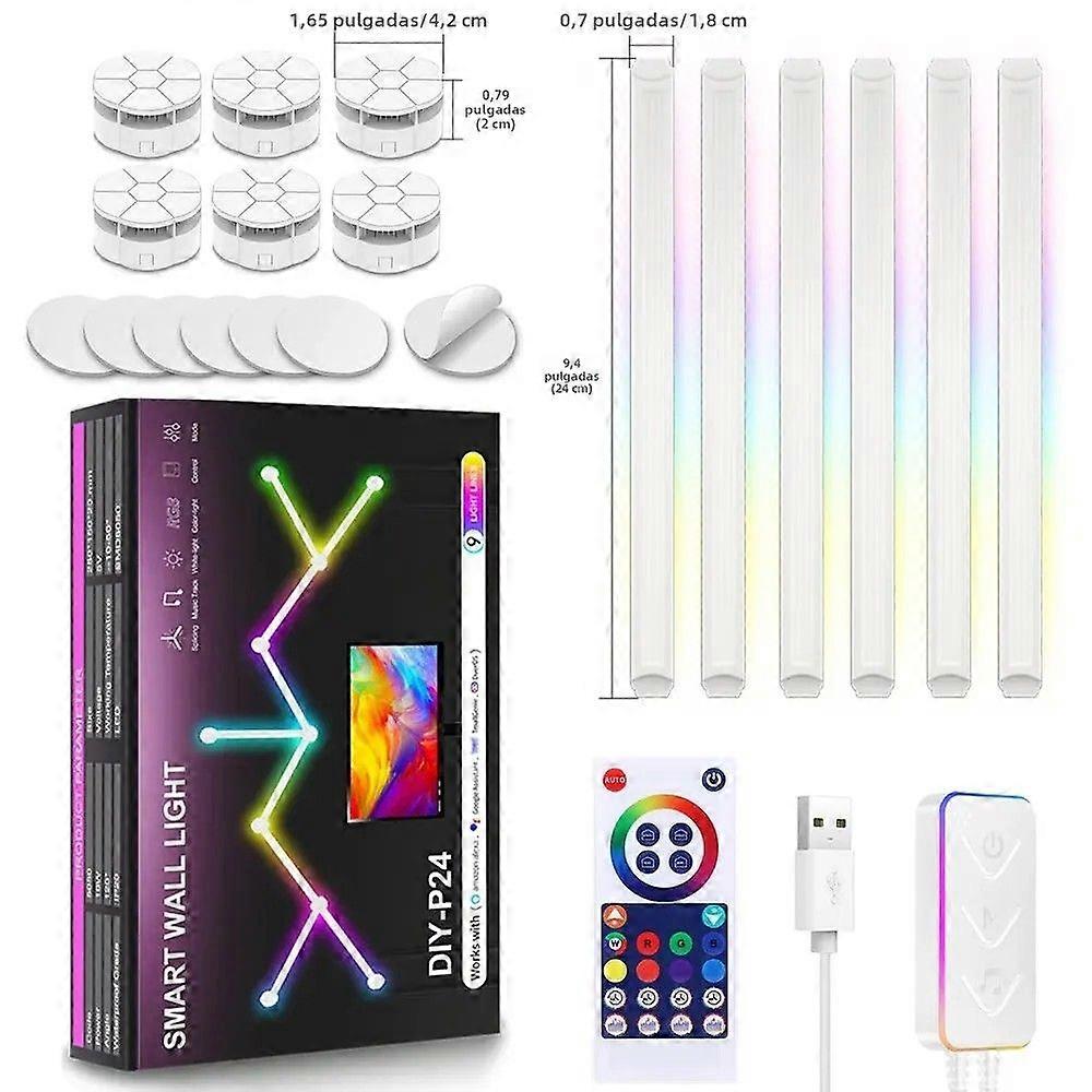 Smart RGBIC WIFI LED Wall Light Dimmable with Remote Control and Music Sync for Party Game Room Home Decor